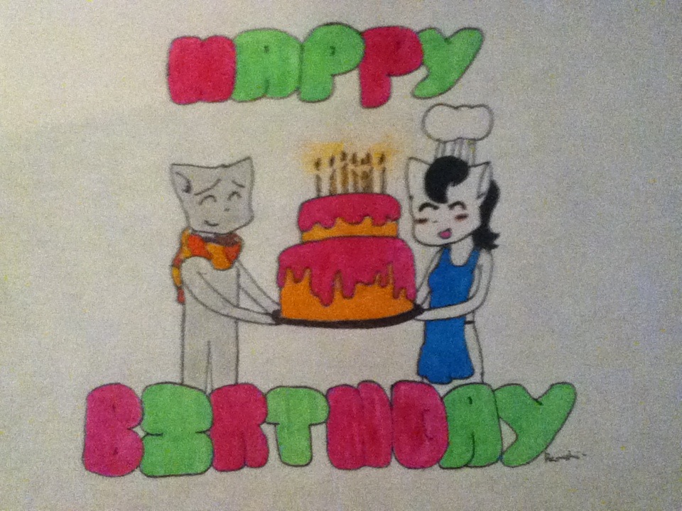 Candybooru image #4169, tagged with Hamshi_(Artist) Mike Sandy SuitCase birthday cake